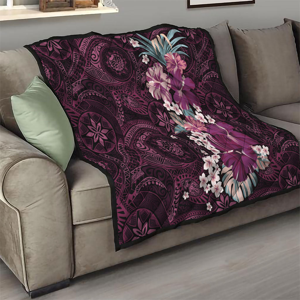 Poni Mama Hawai'i Hibiscus Quilt Polynesian Tribal Tattoo Pattern Floral Elements