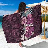 Poni Mama Hawai'i Hibiscus Sarong Polynesian Tribal Tattoo Pattern Floral Elements LT9 One Size 44 x 66 inches Pink - Polynesian Pride