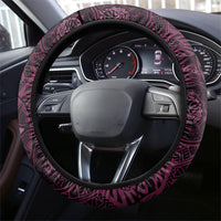 Poni Mama Hawai'i Hibiscus Steering Wheel Cover Polynesian Tribal Tattoo Pattern Floral Elements