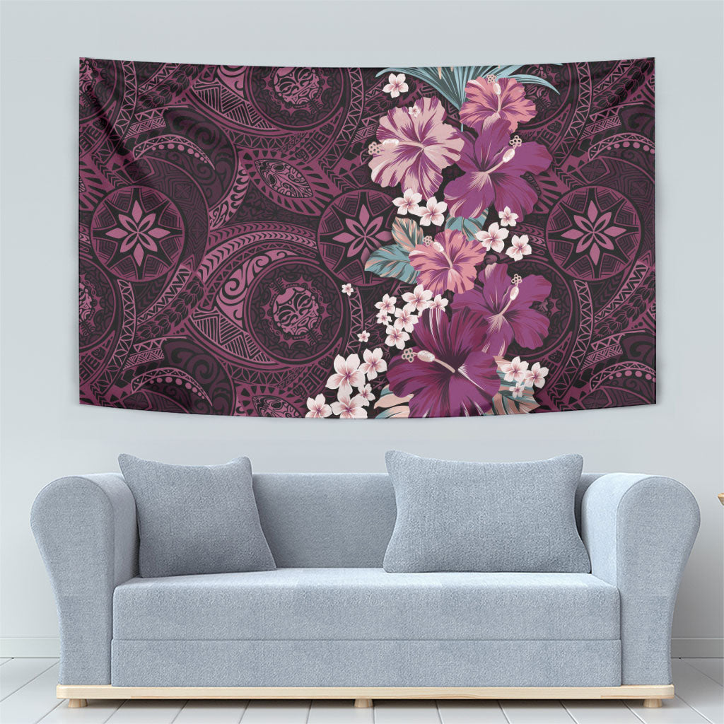 Poni Mama Hawai'i Hibiscus Tapestry Polynesian Tribal Tattoo Pattern Floral Elements LT9 - Polynesian Pride