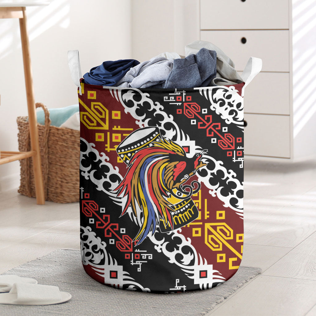 Papua New Guinea Bird Drum Laundry Basket Papuan Batik Motif