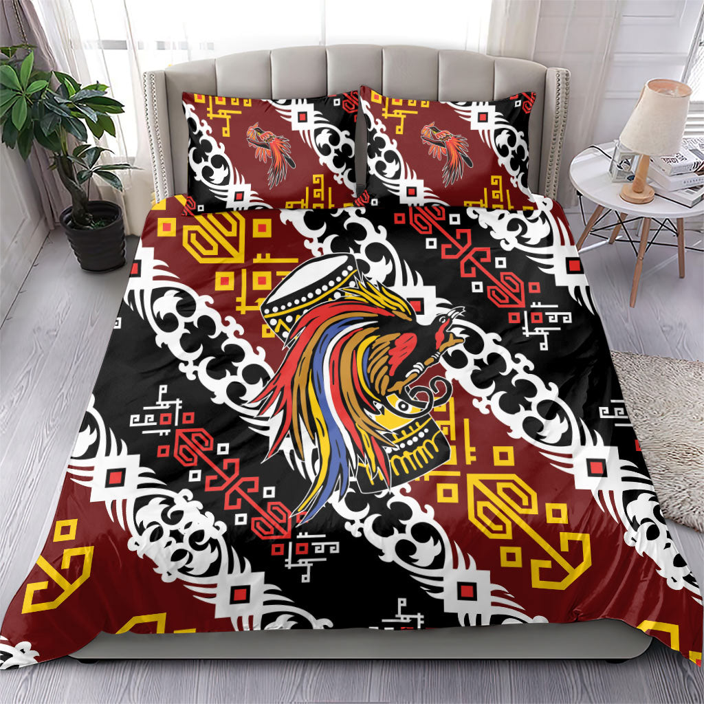 Papua New Guinea Bird Drum Bedding Set Papuan Batik Motif