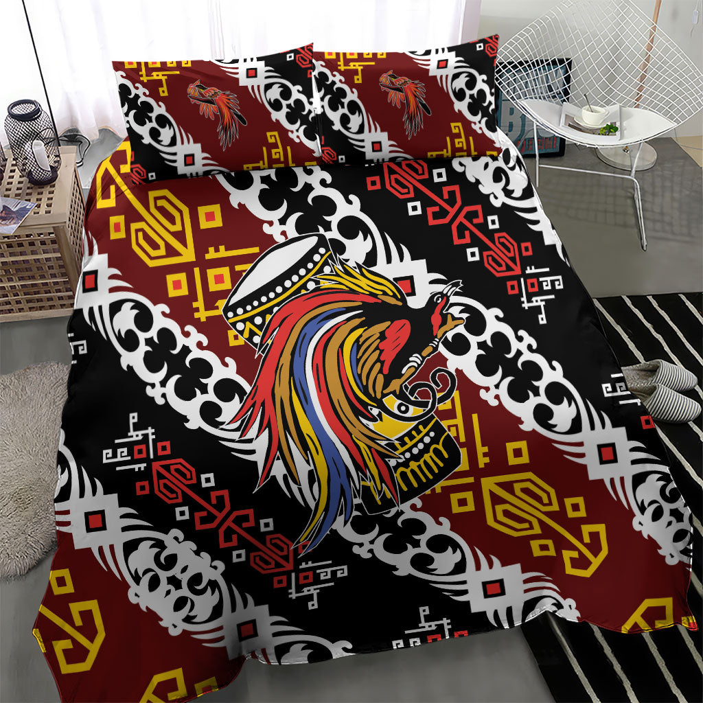 Papua New Guinea Bird Drum Bedding Set Papuan Batik Motif
