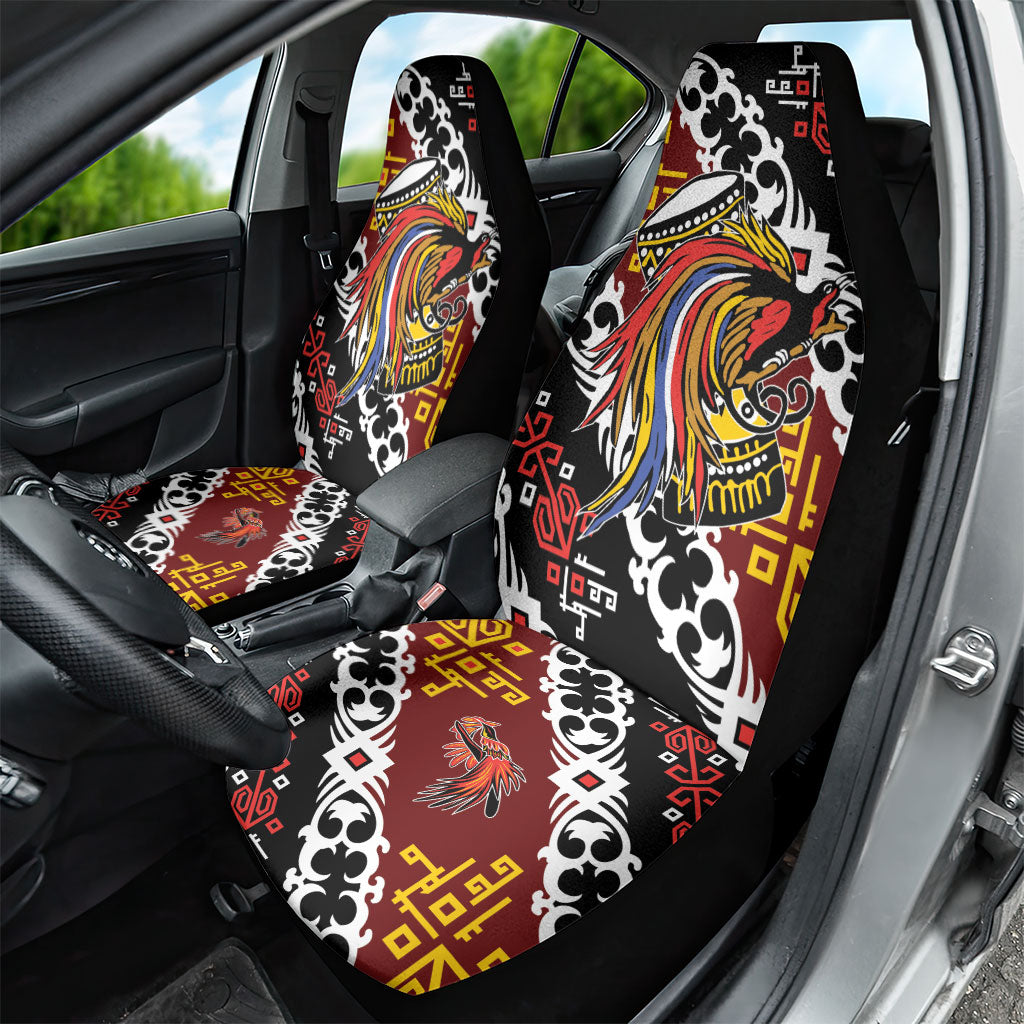 Papua New Guinea Bird Drum Car Seat Cover Papuan Batik Motif