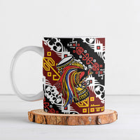 Papua New Guinea Bird Drum Ceramic Mug Papuan Batik Motif LT9 Black - Polynesian Pride