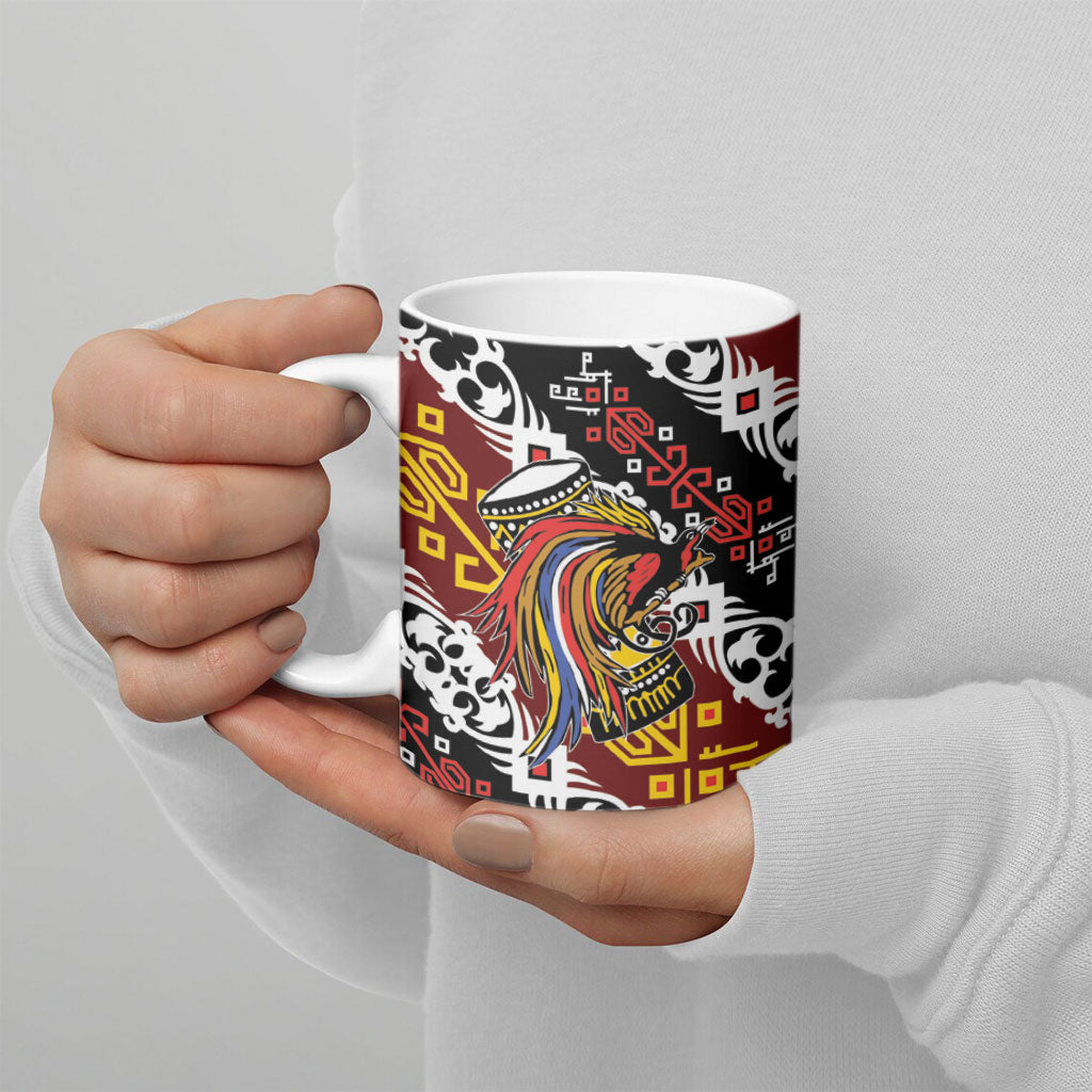 Papua New Guinea Bird Drum Ceramic Mug Papuan Batik Motif LT9 - Polynesian Pride