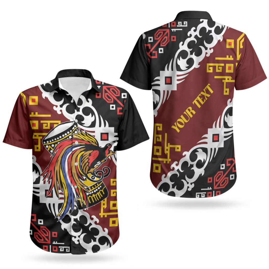 Personalised Papua New Guinea Bird Drum Couples Matching Puletasi and Hawaiian Shirt Papuan Batik Motif LT9 - Polynesian Pride