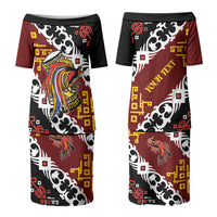 Personalised Papua New Guinea Bird Drum Couples Matching Puletasi and Hawaiian Shirt Papuan Batik Motif LT9 - Polynesian Pride