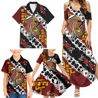 Personalised Papua New Guinea Bird Drum Family Matching Summer Maxi Dress and Hawaiian Shirt Papuan Batik Motif LT9 - Polynesian Pride