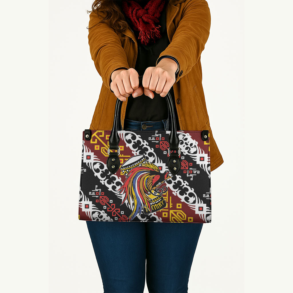 Papua New Guinea Bird Drum Leather Bag Papuan Batik Motif
