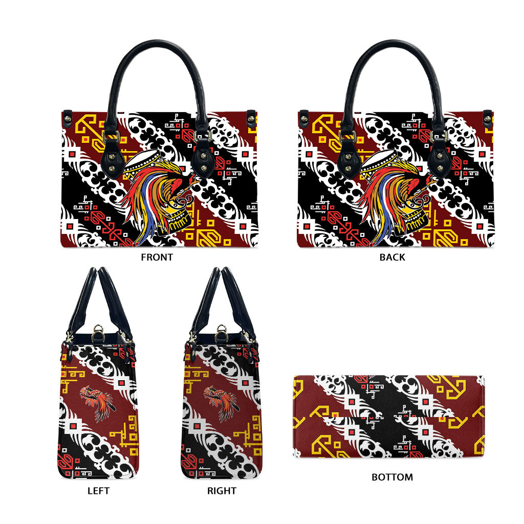 Papua New Guinea Bird Drum Leather Bag Papuan Batik Motif