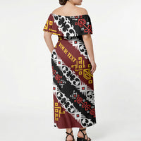 Personalised Papua New Guinea Bird Drum Off Shoulder Maxi Dress Papuan Batik Motif LT9 - Polynesian Pride