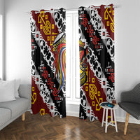 Papua New Guinea Bird Drum Window Curtain Papuan Batik Motif