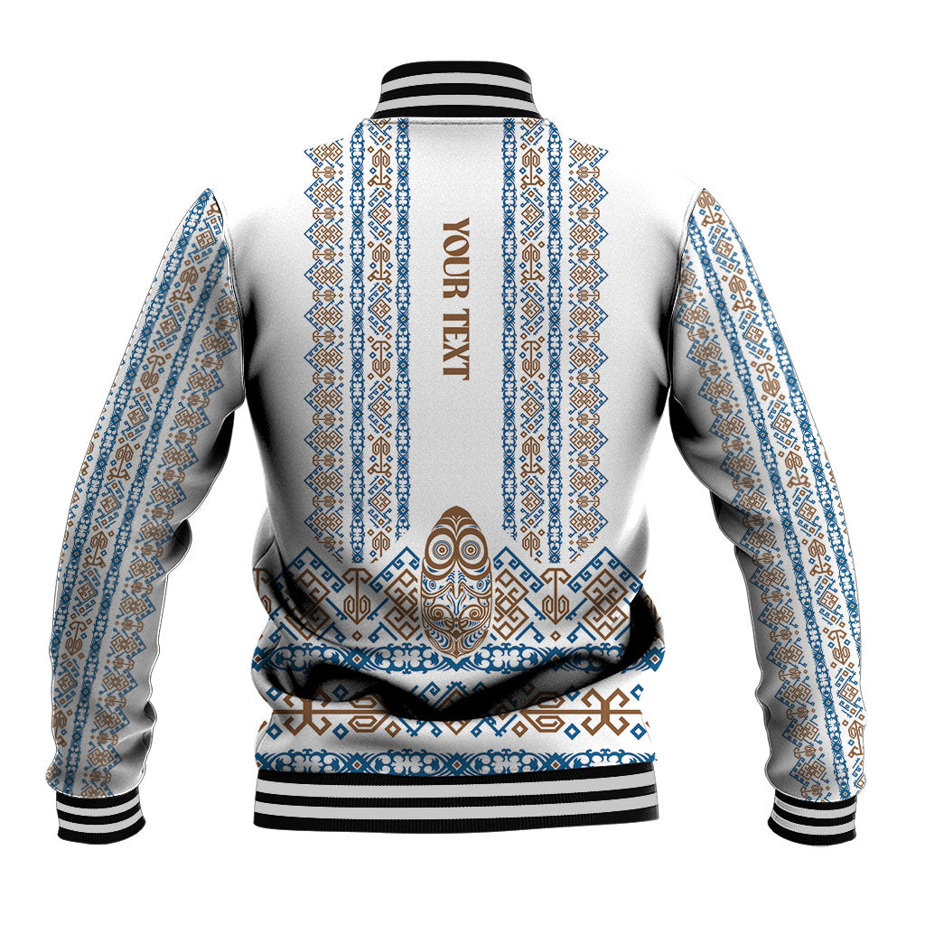 Personalised Papua New Guinea Bird Ethnic Baseball Jacket Papuan Batik Inspired Pattern