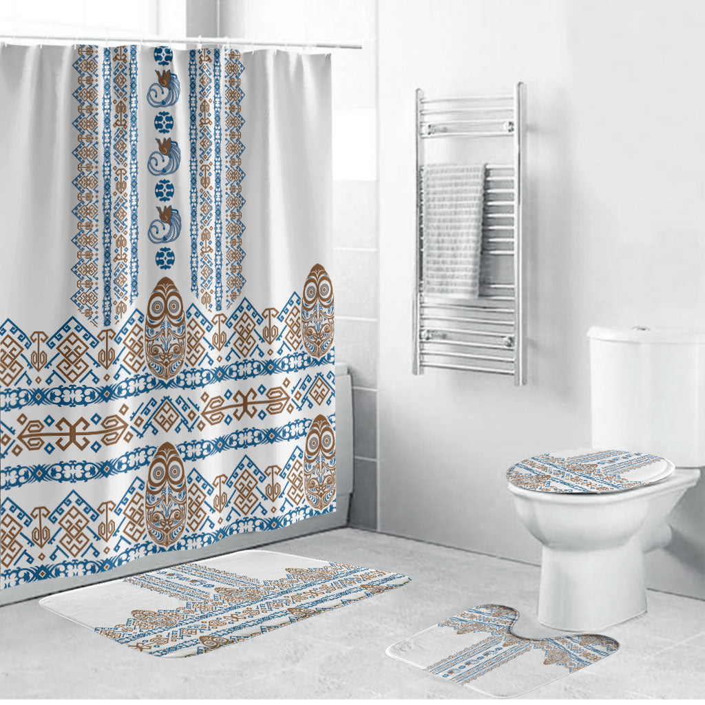 Papua New Guinea Bird Ethnic Bathroom Set Papuan Batik Inspired Pattern