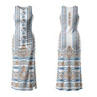 Personalised Papua New Guinea Bird Ethnic Couples Matching Tank Maxi Dress and Hawaiian Shirt Papuan Batik Inspired Pattern LT9 - Polynesian Pride