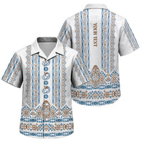 Personalised Papua New Guinea Bird Ethnic Family Matching Mermaid Dress and Hawaiian Shirt Papuan Batik Inspired Pattern LT9 Son's Shirt White - Polynesian Pride
