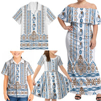 Personalised Papua New Guinea Bird Ethnic Family Matching Off Shoulder Maxi Dress and Hawaiian Shirt Papuan Batik Inspired Pattern LT9 - Polynesian Pride