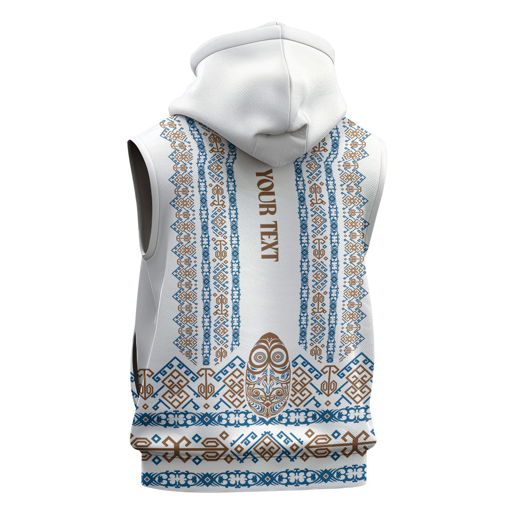 Personalised Papua New Guinea Bird Ethnic Sleeveless Zip Hoodie Papuan Batik Inspired Pattern