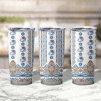 Papua New Guinea Bird Ethnic Tumbler Cup Papuan Batik Inspired Pattern