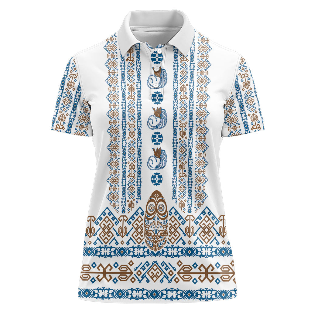 Personalised Papua New Guinea Bird Ethnic Women Polo Shirt Papuan Batik Inspired Pattern