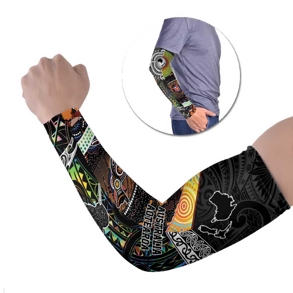 Australia New Zealand Personalised Arm Sleeves Maori Aboriginal Art Style - Polynesian Pride