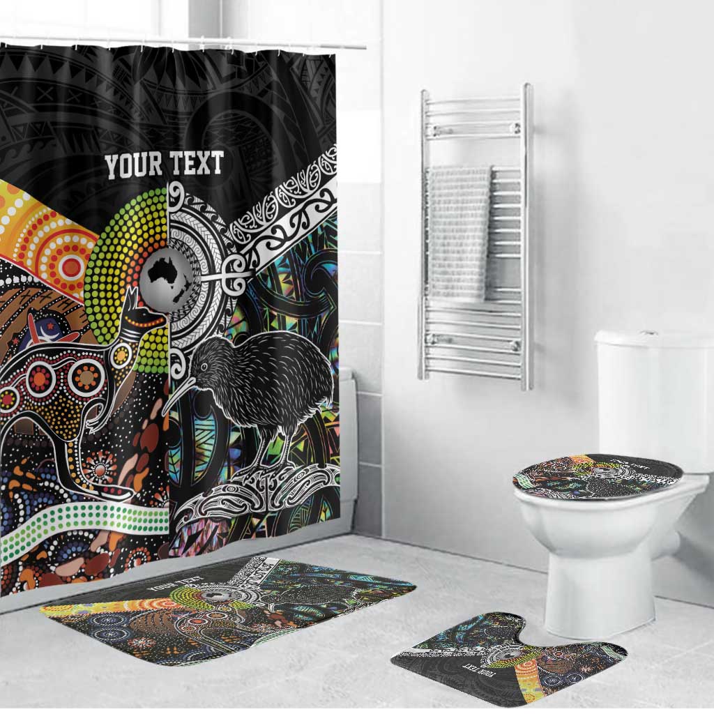 Australia New Zealand Personalised Bathroom Set Maori Aboriginal Art Style - Polynesian Pride