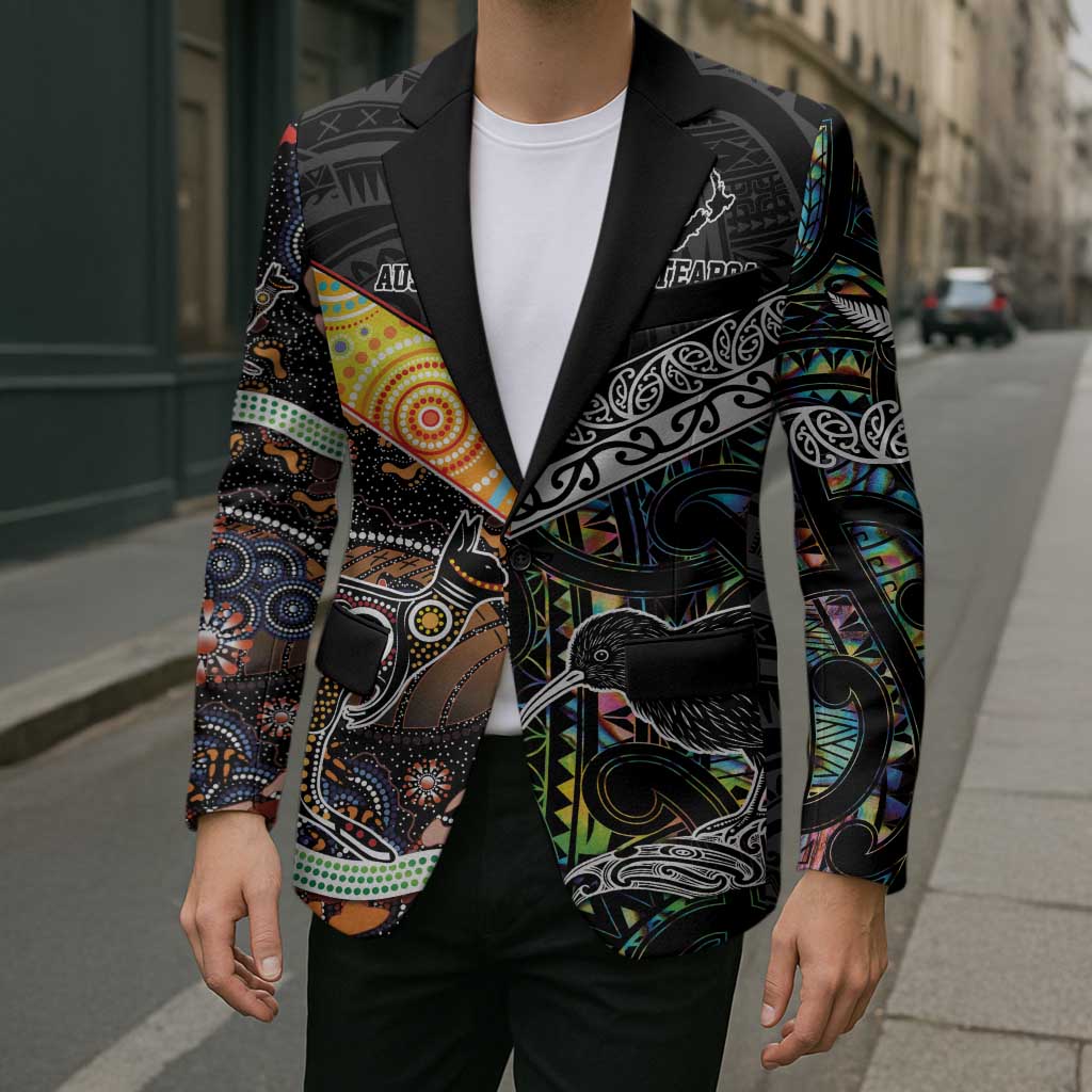 Australia New Zealand Personalised Blazer Maori Aboriginal Art Style - Polynesian Pride