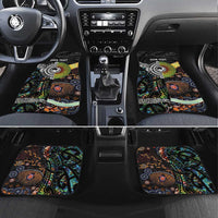 Personalised New Zealand and Australia Car Mats Maori Mix Aboriginal Art Style LT9 Set 4pcs Black - Polynesian Pride