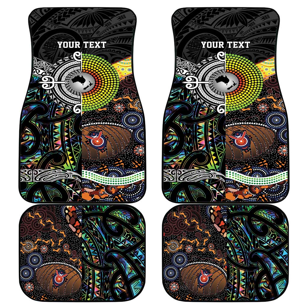 Personalised New Zealand and Australia Car Mats Maori Mix Aboriginal Art Style LT9 - Polynesian Pride