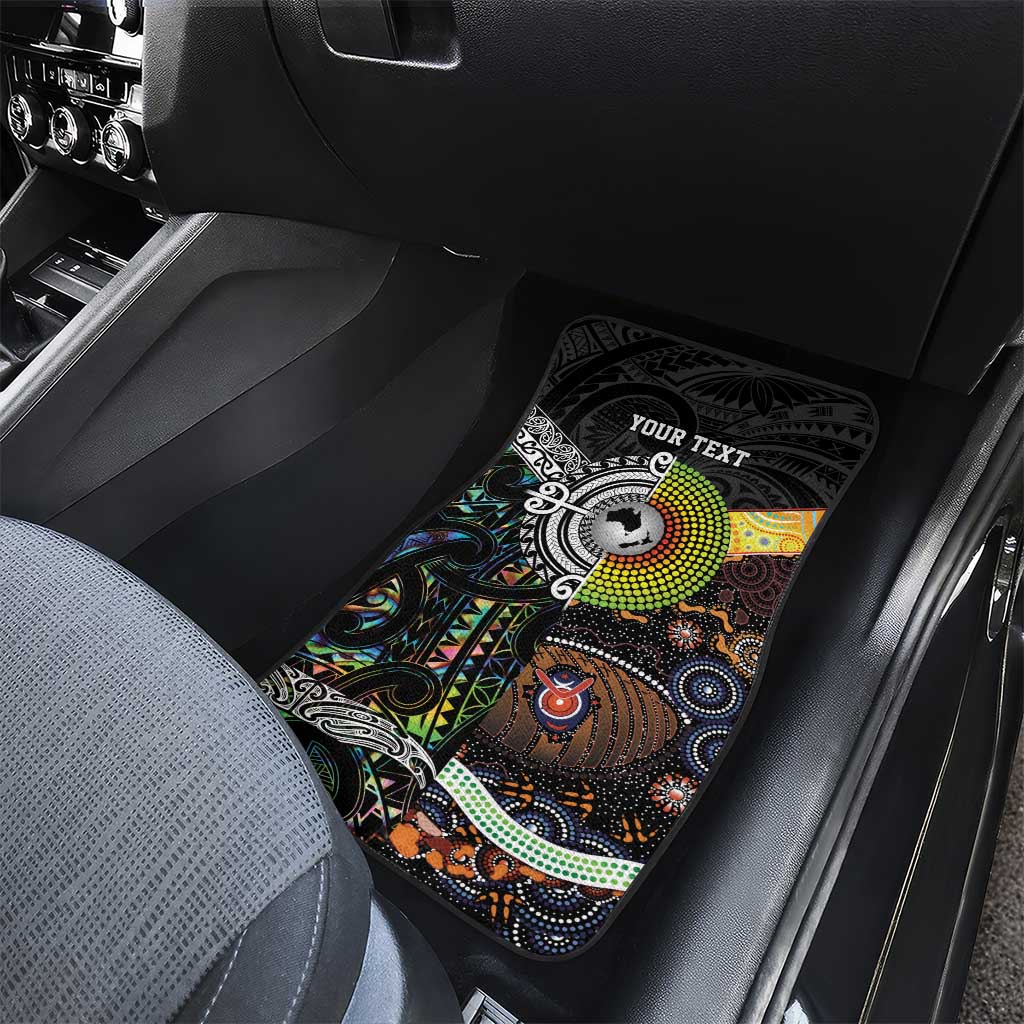 Personalised New Zealand and Australia Car Mats Maori Mix Aboriginal Art Style LT9 - Polynesian Pride