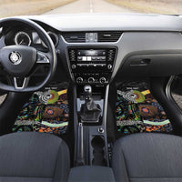 Personalised New Zealand and Australia Car Mats Maori Mix Aboriginal Art Style LT9 Set 2pcs - Front Black - Polynesian Pride