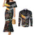 New Zealand and Australia Couples Matching Mermaid Dress and Long Sleeve Button Shirt Maori Mix Aboriginal Art Style