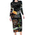 New Zealand and Australia Family Matching Long Sleeve Bodycon Dress and Hawaiian Shirt Maori Mix Aboriginal Art Style