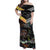 New Zealand and Australia Family Matching Off Shoulder Maxi Dress and Hawaiian Shirt Maori Mix Aboriginal Art Style