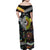 New Zealand and Australia Family Matching Off Shoulder Maxi Dress and Hawaiian Shirt Maori Mix Aboriginal Art Style