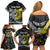 New Zealand and Australia Family Matching Off Shoulder Short Dress and Hawaiian Shirt Maori Mix Aboriginal Art Style