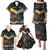 New Zealand and Australia Family Matching Puletasi and Hawaiian Shirt Maori Mix Aboriginal Art Style