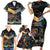 New Zealand and Australia Family Matching Short Sleeve Bodycon Dress and Hawaiian Shirt Maori Mix Aboriginal Art Style