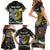 New Zealand and Australia Family Matching Short Sleeve Bodycon Dress and Hawaiian Shirt Maori Mix Aboriginal Art Style