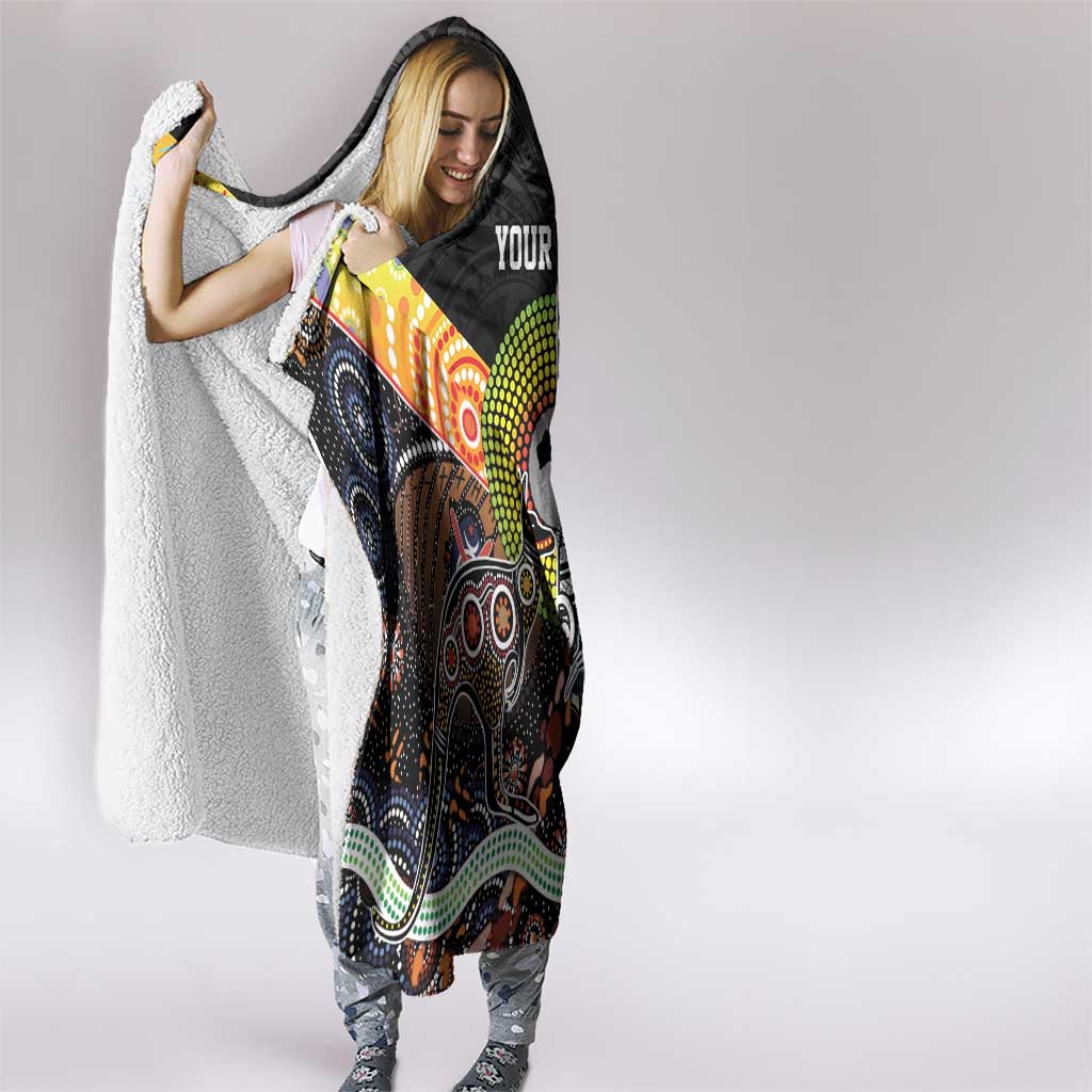 Personalised New Zealand and Australia Hooded Blanket Maori Mix Aboriginal Art Style LT9 - Polynesian Pride
