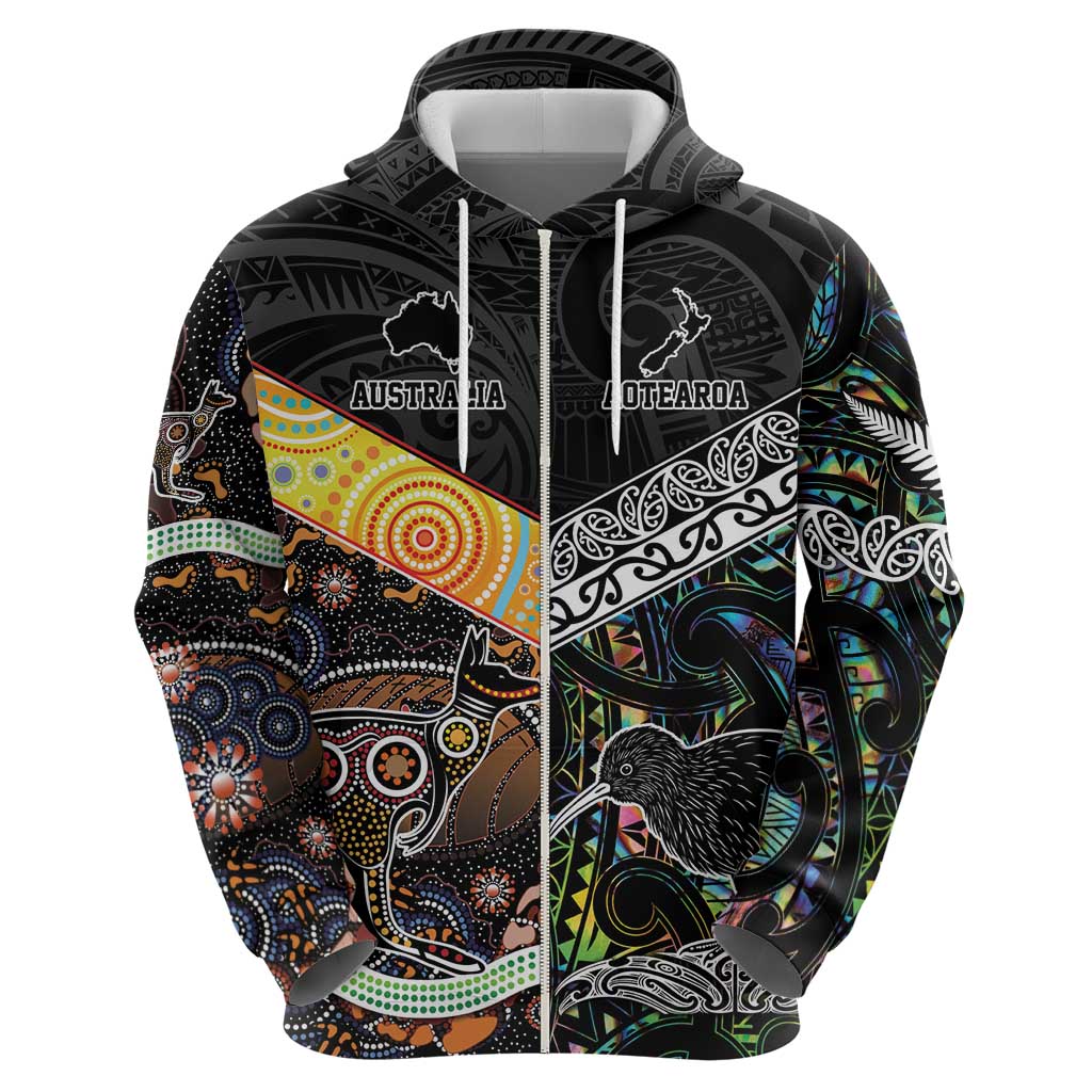 New Zealand and Australia Hoodie Maori Mix Aboriginal Art Style