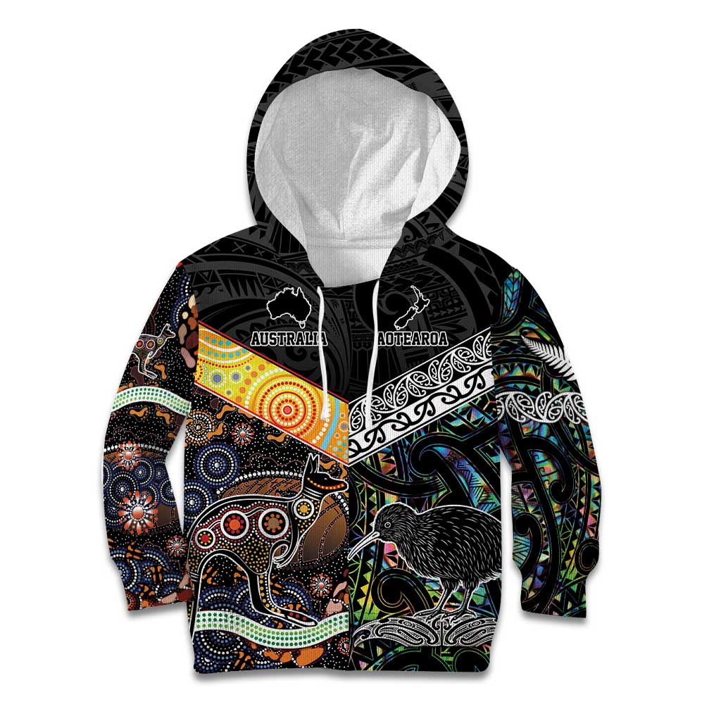 New Zealand and Australia Kid Hoodie Maori Mix Aboriginal Art Style