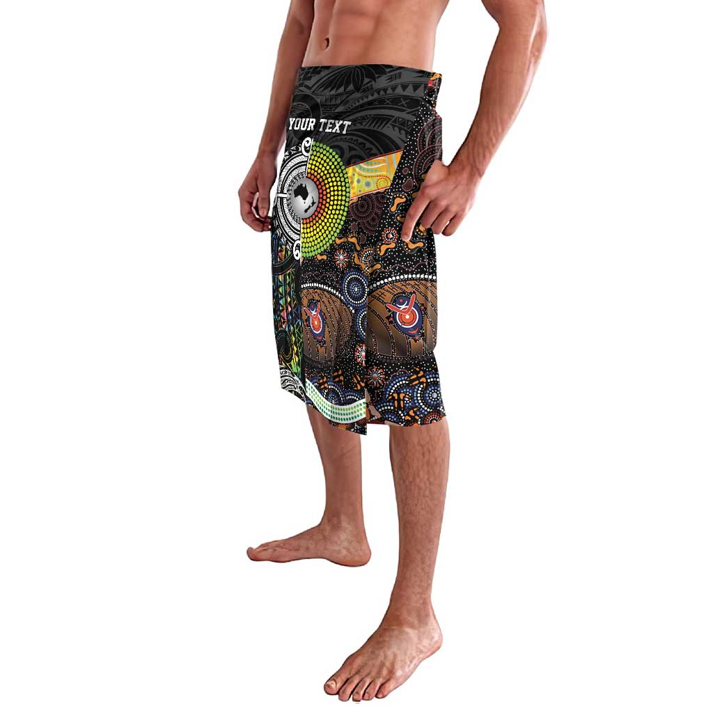 Personalised New Zealand and Australia Lavalava Maori Mix Aboriginal Art Style LT9 - Polynesian Pride
