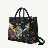 Australia New Zealand Personalised Leather Bag Maori Aboriginal Art Style - Polynesian Pride