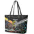 New Zealand and Australia Leather Tote Bag Maori Mix Aboriginal Art Style