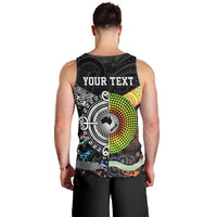 Personalised New Zealand and Australia Men Tank Top Maori Mix Aboriginal Art Style LT9 - Polynesian Pride