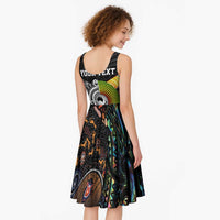 Australia New Zealand Personalised Midi Dress Maori Aboriginal Art Style - Polynesian Pride