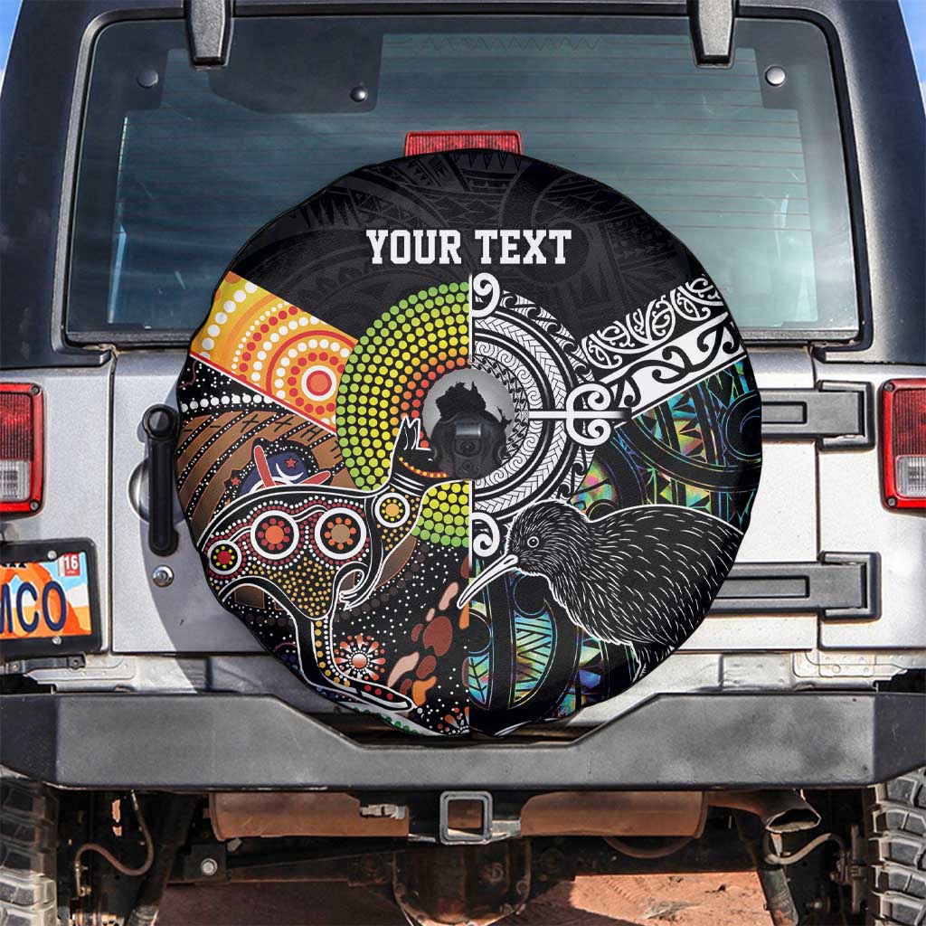 New Zealand and Australia Spare Tire Cover Maori Mix Aboriginal Art Style