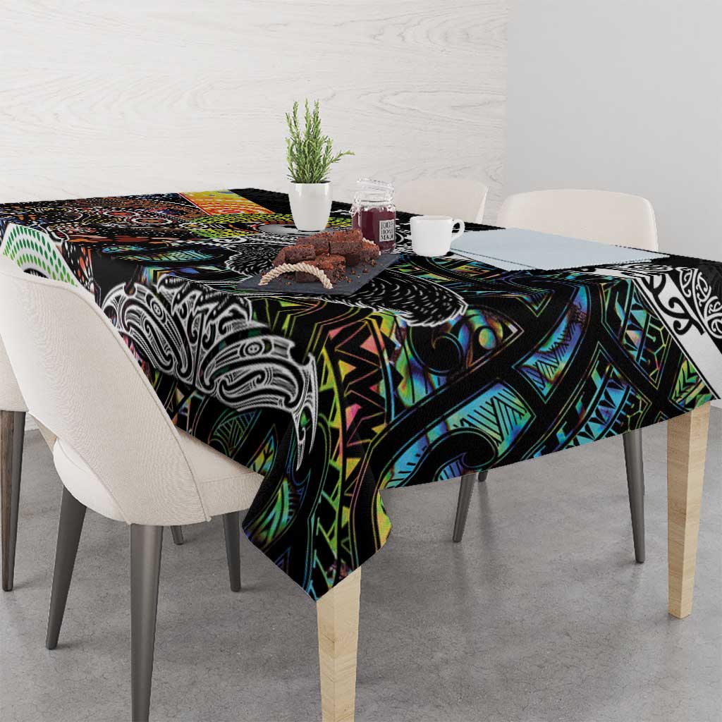 Personalised New Zealand and Australia Tablecloth Maori Mix Aboriginal Art Style LT9 - Polynesian Pride